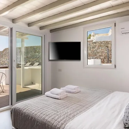 Villa In Mykonos - 6 Bedroom - 1km From - Infinity Pool - Sunset View