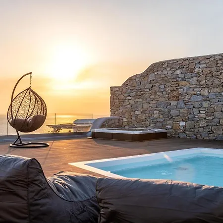 Vila In Mykonos - 6 Bedroom - 1km From - Infinity Pool - Sunset View