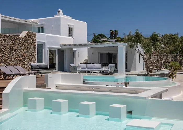 In Mykonos - 6 Bedroom - 1km From - Infinity Pool - Sunset View فيلة *
