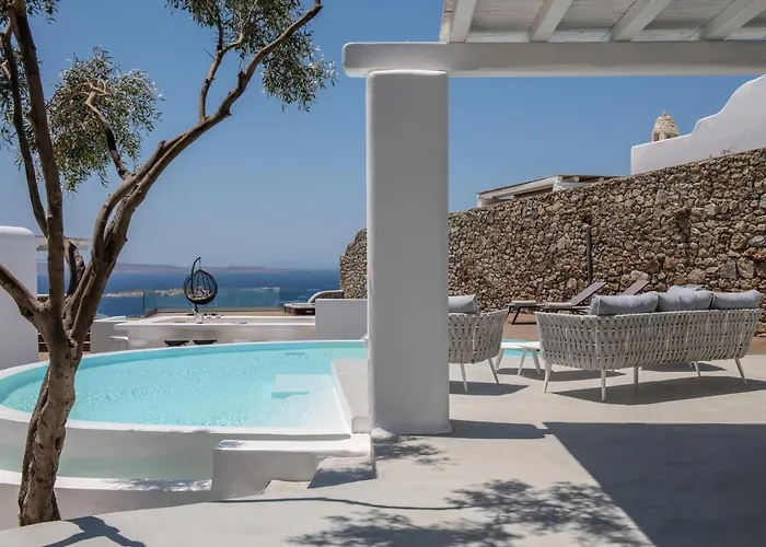 In Mykonos - 6 Bedroom - 1km From - Infinity Pool - Sunset View فيلة Mykonos Town